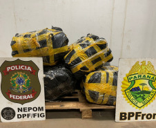 PMPR e PF apreendem veículo carregado com 96 kg de maconha em Foz do Iguaçu