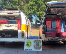 PM e PF apreendem veículos carregados com cigarros contrabandeados em Santa Helena