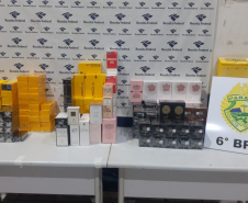 PMPR apreende 80 aparelhos eletrônicos e 104 perfumes irregulares em ônibus no Oeste do Estado