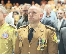 Durante a solenidade, foram entregues a Medalha “Guardião do Norte Pioneiro” e a Medalha Policial Militar