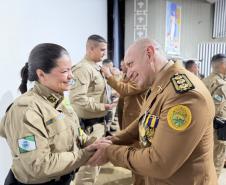 Durante a solenidade, foram entregues a Medalha “Guardião do Norte Pioneiro” e a Medalha Policial Militar