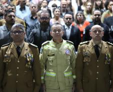 Durante a solenidade, foram entregues a Medalha “Guardião do Norte Pioneiro” e a Medalha Policial Militar