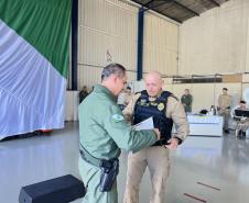 Na ocasião, o tenente-coronel Andrey Müller Iark transmitiu a função ao tenente-coronel Márcio Valim de Souza