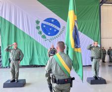 Na ocasião, o tenente-coronel Andrey Müller Iark transmitiu a função ao tenente-coronel Márcio Valim de Souza