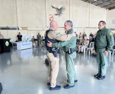 Na ocasião, o tenente-coronel Andrey Müller Iark transmitiu a função ao tenente-coronel Márcio Valim de Souza
