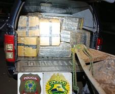 PMPR e PF apreendem embarcação com 655 quilos de maconha em Foz do Iguaçu