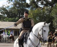  O evento reuniu autoridades militares e civis, veteranos, policiais da ativa, familiares e convidados para celebrar a trajetória da Cavalaria paranaense
