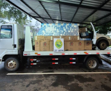 PMPR realiza prisão de três suspeitos e apreende cerca de 13 mil maços de cigarros contrabandeados na PR-483