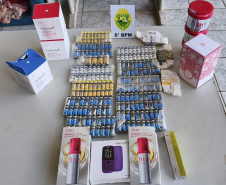 PMPR apreende 220 ampolas de medicamentos e prende mulher na BR-277, em Cascavel
