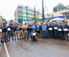 Atuação da PMPR é reconhecida com homenagem a policiais em Rio Branco do Sul