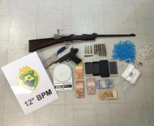 PM apreende drogas, dinheiro, munições e armas de fogo durante ações distintas na Capital do estado