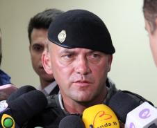 Curitiba, 06 de Fevereiro de 2018. Coletiva de imprensa SESP sobre a tentativa de roubo à carros fortes nos Campos Gerais.