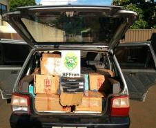 BPFRon apreende 500 pacotes de essência de narguilé e 40 caixas de cigarros contrabandeados no Oeste do estado