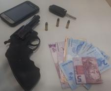 Ao atender ocorrências distintas, batalhão da PM apreende duas armas de fogo e recupera três veículos
