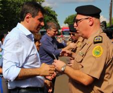 O Comandante Geral da Polícia Militar Coronel QOPM Mauricio Tortato e o Prefeito de Londrina Marcelo Belinati