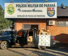 Durante operação BPFron apreende mais de uma tonelada de maconha e recupera caminhonete no Oeste do estado

