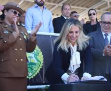 Curitiba, 21 de abril de 2018. Solenidade Tiradentes Comandante da PMPR Coronel Audilene Rosa de Paula Dias Rocha  Governadora Cida Borghetti Deputado Rubens Recalcatti