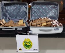 BPRv intercepta bagagem com 25 quilos de maconha em Iporã (PR), no Noroeste do estado