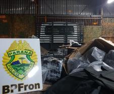 Coletes balísticos prontos para o transporte são apreendidos por policiais do BPFron em Guaíra (PR)