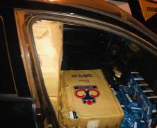 Carro carregado com cigarros contrabandeados é apreendido no Noroeste do estado