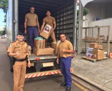 Campanha Abrace Vidas do 2º Batalhão arrecada quase oito toneladas de mantimentos para o Hospital do Câncer de Londrina (HCL)