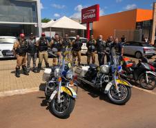 Escolta de motos do BPRv apoia passeio motocilístico em Cascavel (PR)
