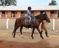 Cavalaria da PM estende serviço gratuito de Equoterapia para famílias carentes de Pinhais