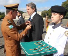 São Jose dos Pinhais, 20 de Maio de 2019. Dia do Patrono da PMPR. Entrega de Medalha Cel Sarmento pelo Cel Moraes ha uma autoridade presente.