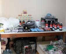 Curitiba, 24 de Maio de 2019. 24-05-2019. Operação do 1º CRPM desmonta laboratório de drogas no Tingui.