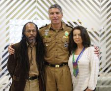 Curitiba, 31 de maio de 2019. Comandante-Geral da PMPR recebe a Coordenadora-Geral de Políticas para Povos e Comunidades Traidicionais de Matriz Africanas, Terreiros e para Povos Ciganos.