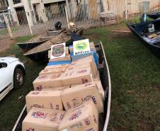 Em porto clandestino, BPFron apreende cerca de 2 mil pacotes de cigarros contrabandeados do Paraguai