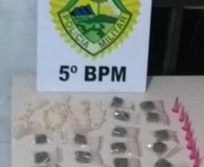 Dois homens são presos pela PM com porções de crack, maconha e cocaína em Londrina, no Norte do estado