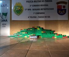 Quase 100 quilos de maconha são apreendidos pela PM em Tijucas do Sul (PR)