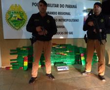 Quase 100 quilos de maconha são apreendidos pela PM em Tijucas do Sul (PR)