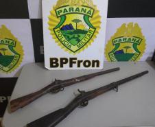 Em ações distintas, BPFron apreende duas armas de fogo e maconha no Oeste do estado