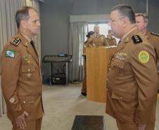 Curitiba, 30 de julho de 2019.  Passagem de Comando Diretoria de Finanças. Foto: Cel Moraes e Cel Mauricio passando Comando da D.F.