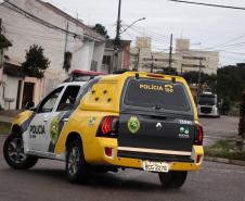 Curitiba, 02 de agosto de 2019.  Polícia Militar deflagra Operação 100 com mais de 500 policiais e 165 viaturas em Curitiba. Foto: Viatura realiza patrulhamento durante a Operação.