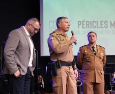 Curitiba, 04 de agosto de 2019.  Culto da Policia Militar Comunidade Alcance Foto: Pastor Marciano, Comandante Geral Cel. Pericles de Matos e Cel Prestes.