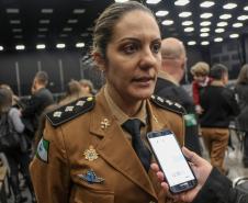 Curitiba, 04 de agosto de 2019.  Culto da Policia Militar Comunidade Alcance Foto: entrevista Capitão Rafaela.