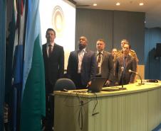 Comandante-Geral da PM reforça integração com órgãos de segurança durante reunião do Gabinete de Gestão Integrada de Fronteira, em Foz do Iguaçu 