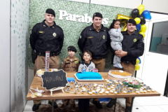 Imagens eternizam surpresa que menino Kauan recebeu da PM de Toledo em seu aniversário