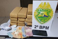 PM apreende 10 quilos de maconha e prende dupla em Jacarezinho, no Norte Pioneiro do estado