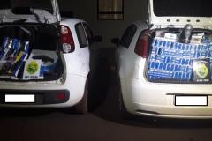 PM apreende dois carros, cigarros e eletrônicos contrabandeados no Oeste do estado