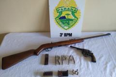 PM prende sete armas de fogo em situações distintas, no Sudoeste do estado