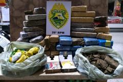 Em ocorrências distintas, PM apreende mais de 45 quilos de maconha em Reserva (PR)