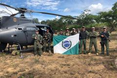 Helicóptero da PM auxilia PF na erradicação de 45 mil pés de maconha no Nordeste do estado