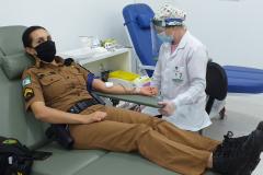 Batalhão da PM no Sudoeste do estado promove campanha de doação de sangue por conta do Maio Amarelo