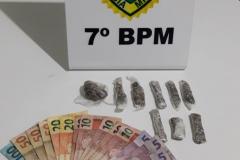 Em ações distintas, 7º Batalhão apreende arma de fogo e drogas no Noroeste do Paraná