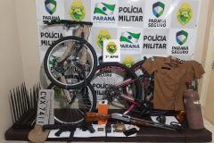 No Noroeste do estado, PM prende homem, apreende duas armas de fogo e recupera diversos produtos roubados