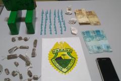 No Norte do estado, PM prende nove pessoas e apreende revólver e seis tabletes de maconha
